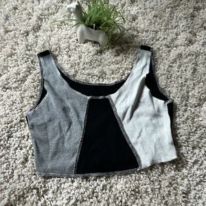 Trendy Streetwear color block crazy stitch skater girl insta chick crop …